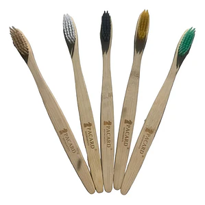 30 Cepillos De Dientes De Bambú Pacard Cajas Individuales Color Variados Al Azar