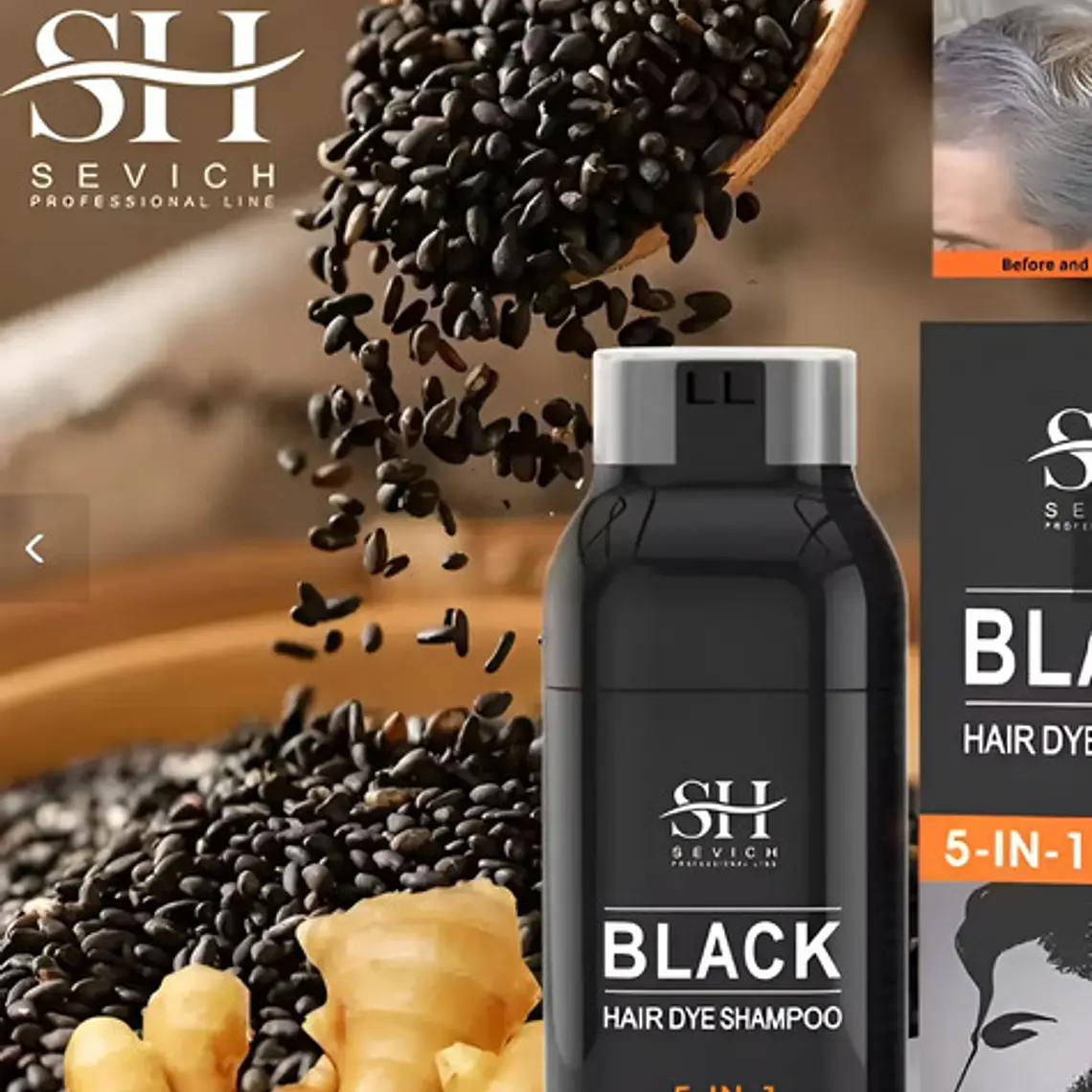 Shampoo Sevich 250ml 5 En Uno Cabello Y Barba Acción Rápida 2