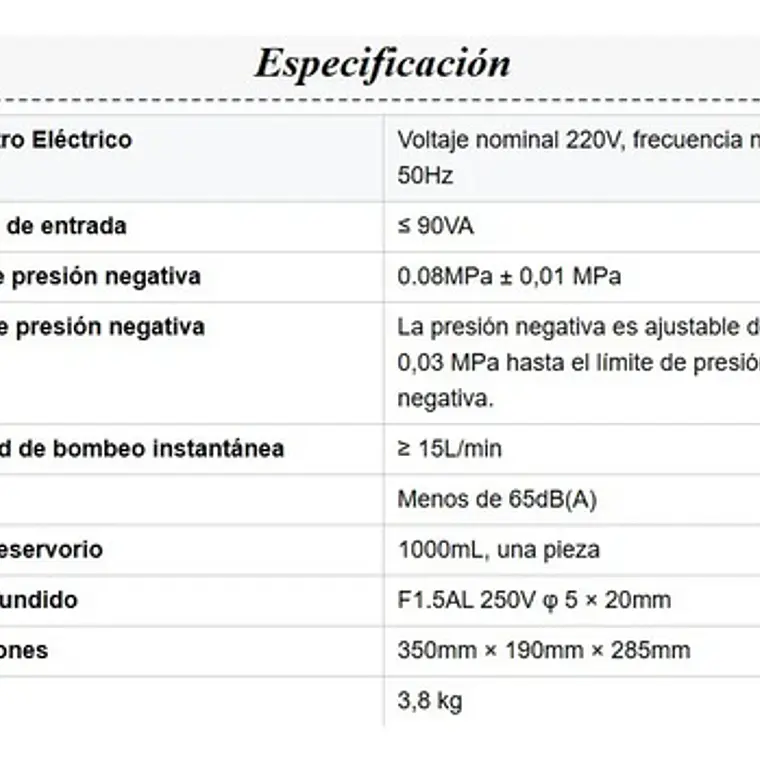 Aspirador Bomba De Succión Portátil Flemas 1000ml Yd-e 6