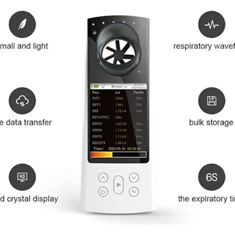 Espirómetro Contec Bluetooth Batería Recargable Sp80b 2