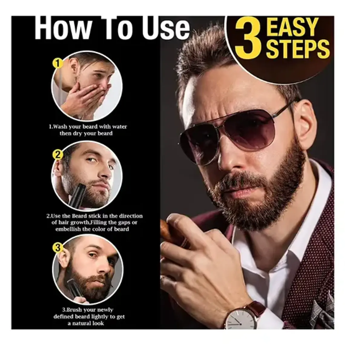 Tinte Lápiz Dual Temporal Para Barba Beard Shaping Premium 13