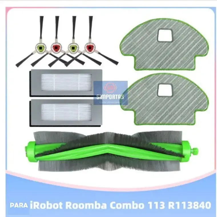 Set De Repuestos Para Roomba 111 Combo Aspirado Y Trapeo Color Azul Marino 1