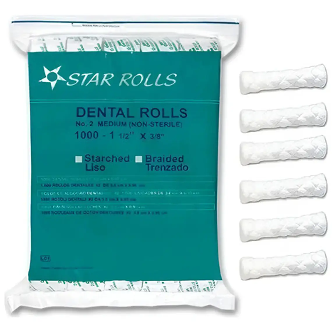 Torulas De Algodon Trenzadas Star Roll 1000 Unidades 1