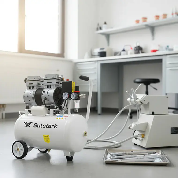Compresor Dental Libre De Aceite Silencioso 25lts 1hp Prof. Color Blanco Fase Eléctrica Monofásica Frecuencia 60 3