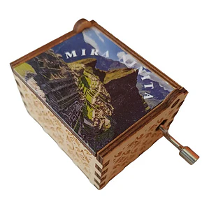Caja Musical Madera Con Manivela Los Jaibas Mira Niñita Full