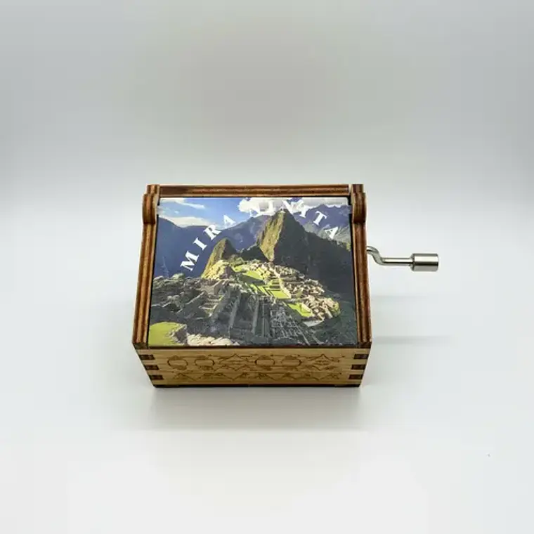 Caja Musical Madera Con Manivela Los Jaibas Mira Niñita Full 3