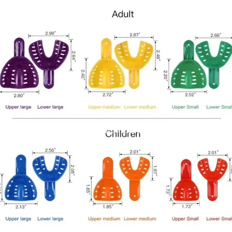 Set 12 Cubetas Impresion Dental Azdent Colores Adulto/niños 3