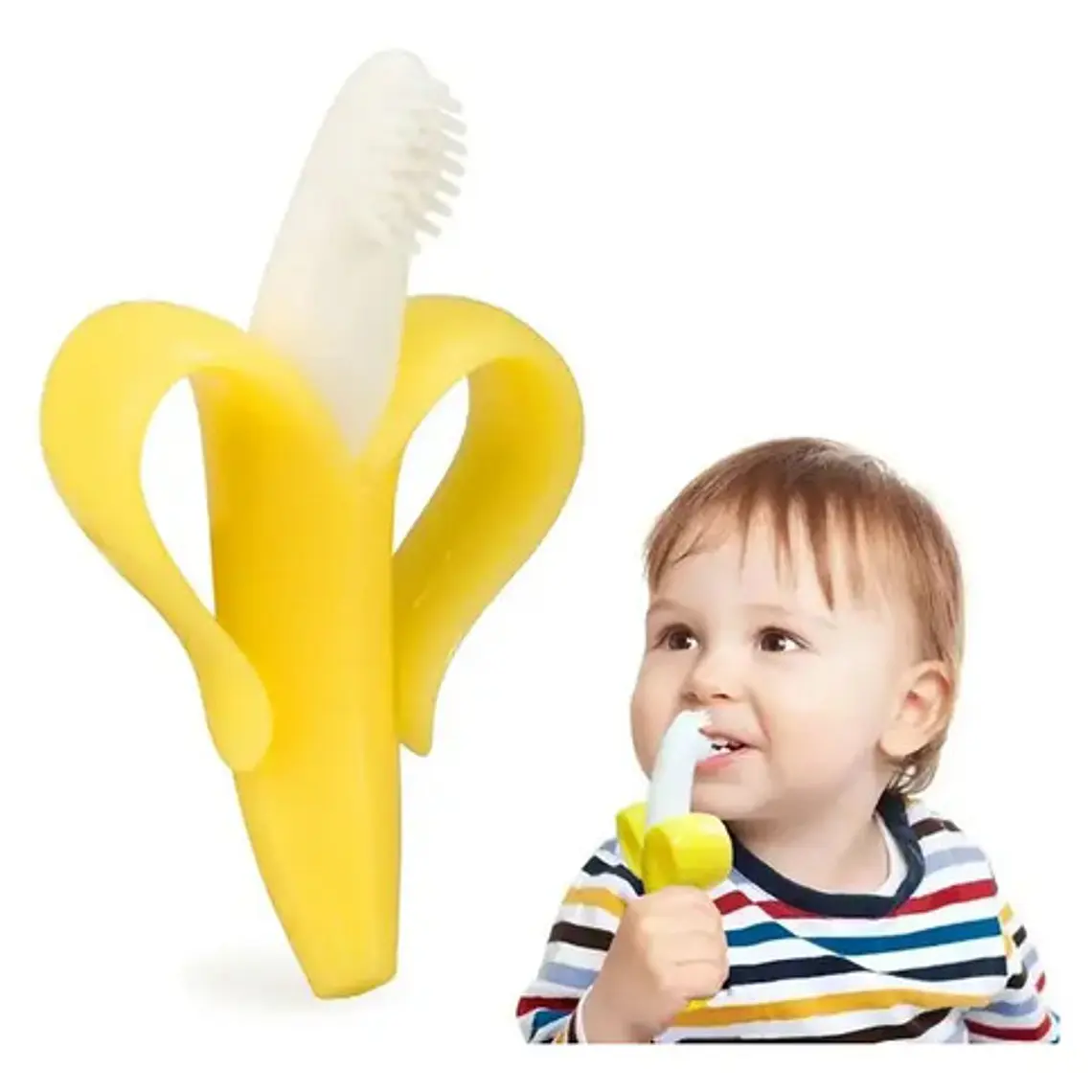 Mordedor Cepillo Para Bebés Silicona Plátano Banana 2