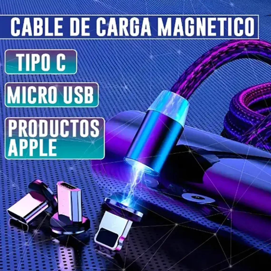 Cable Cargador Rápido Magnético Universal Todos Celulares 12