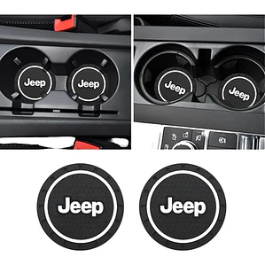 Posa Vasos Goma 7cm Diámetro Logo Jeep X 2 Unidades Santiago