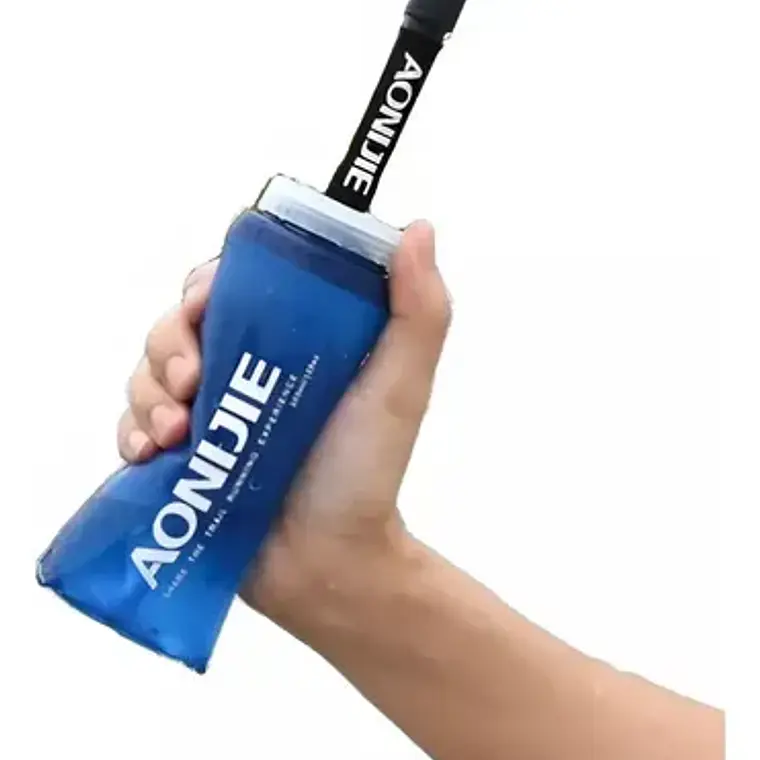 Botella De Agua Plegable Aonijie Trail Running 350ml Color Azul 1
