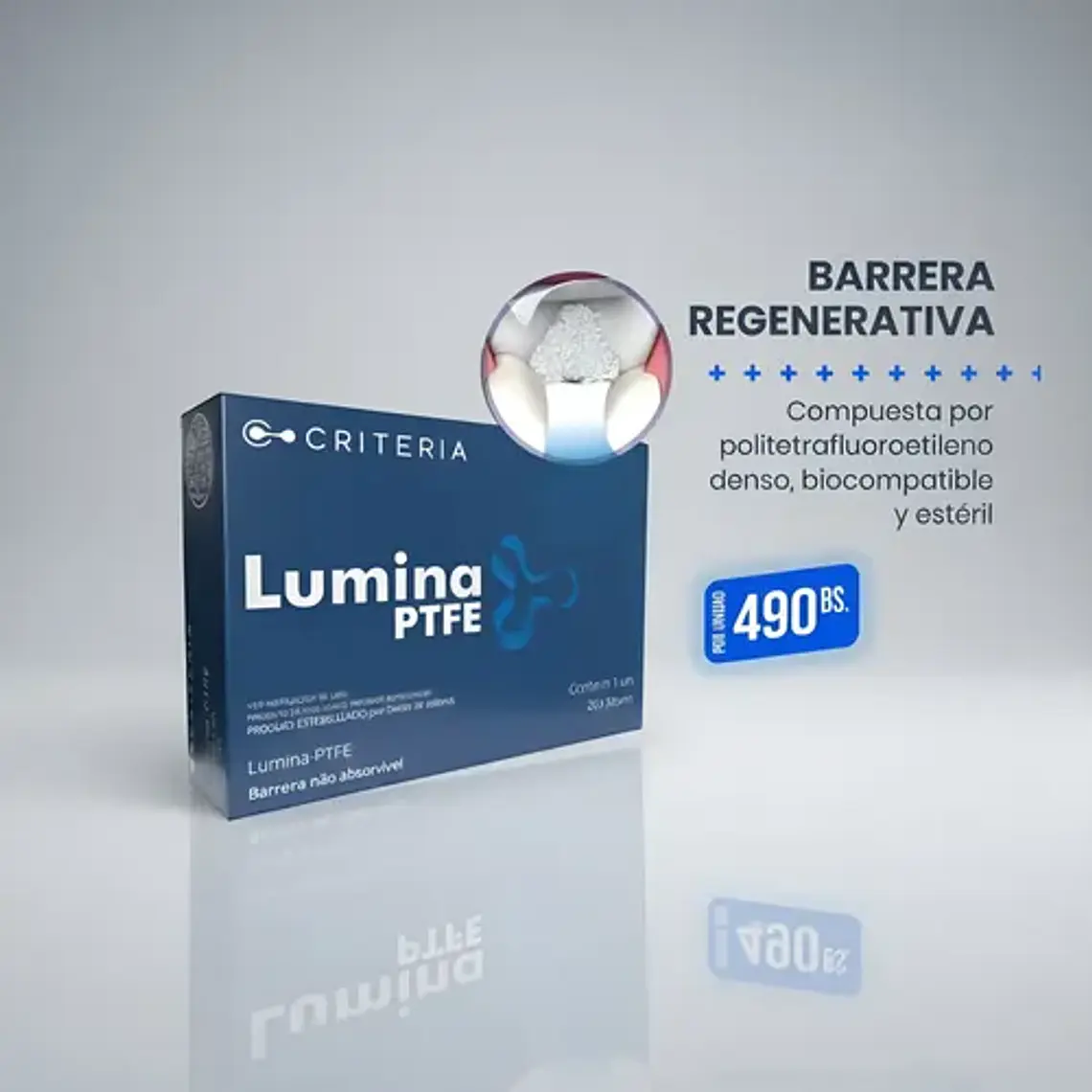 Lumina Ptfe Membrana Dental Regeneración Osea Criteria 10x20 2