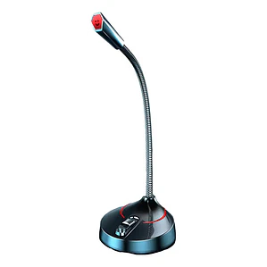 Micrófono De Pie Gamer Portátil Con Swich Flexible Y Macizo