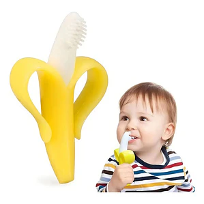 Banana Rascador De Encías Mordedor Cepillo Dientes Infantil Color Amarillo