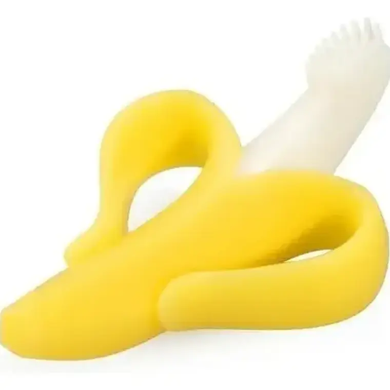 Banana Rascador De Encías Mordedor Cepillo Dientes Infantil Color Amarillo 3