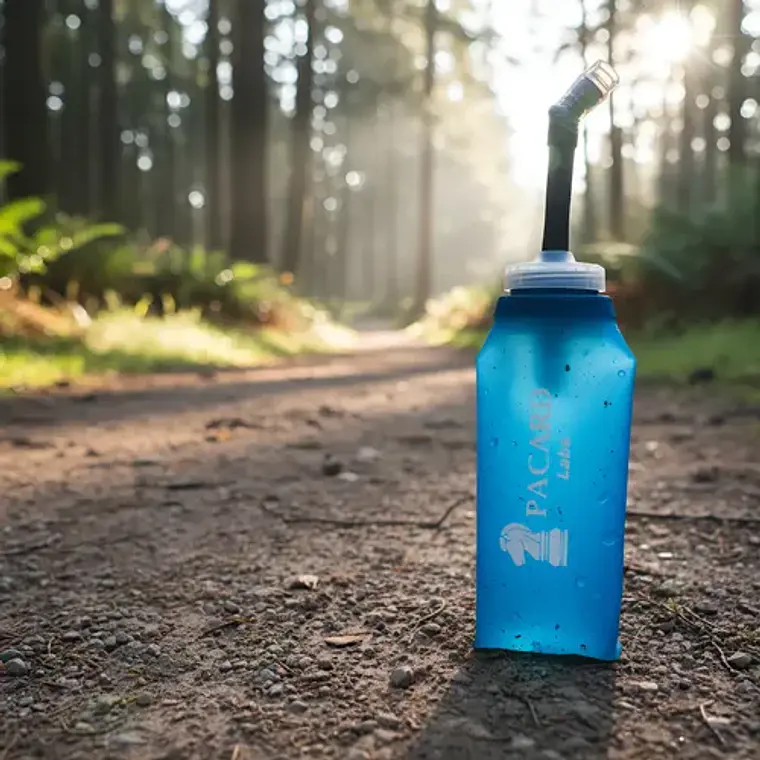 Botella De Agua Plegable Running 350cc Pacard Color Azul 1