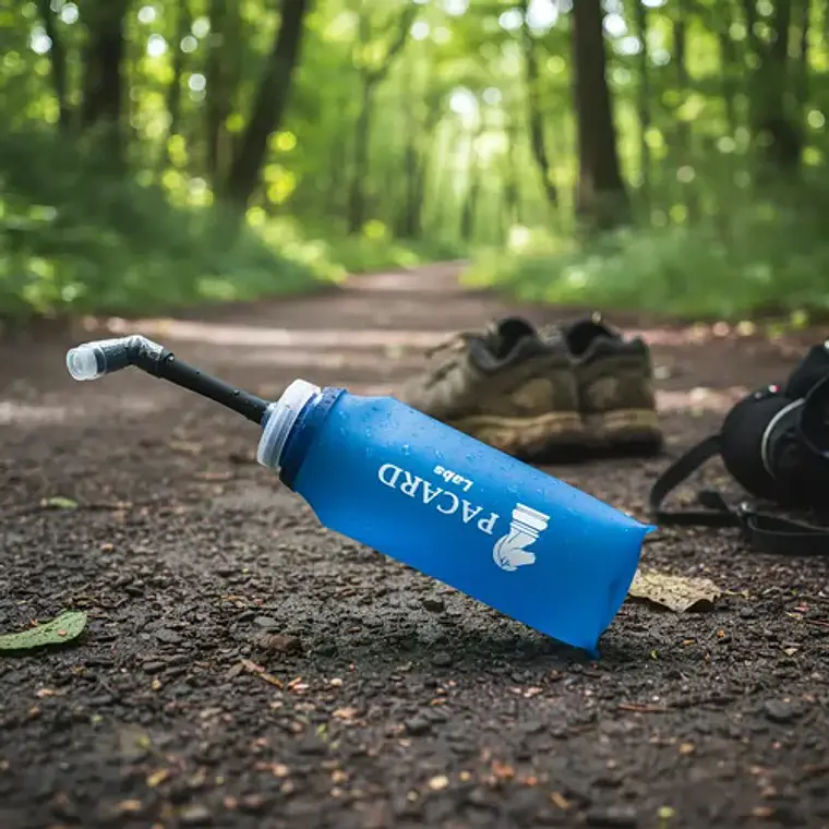 Botella De Agua Plegable Running 350cc Pacard Color Azul 2