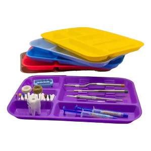 Bandeja Plástica Dental Secciones Calidad Colores 1 Unidad Color Rosada