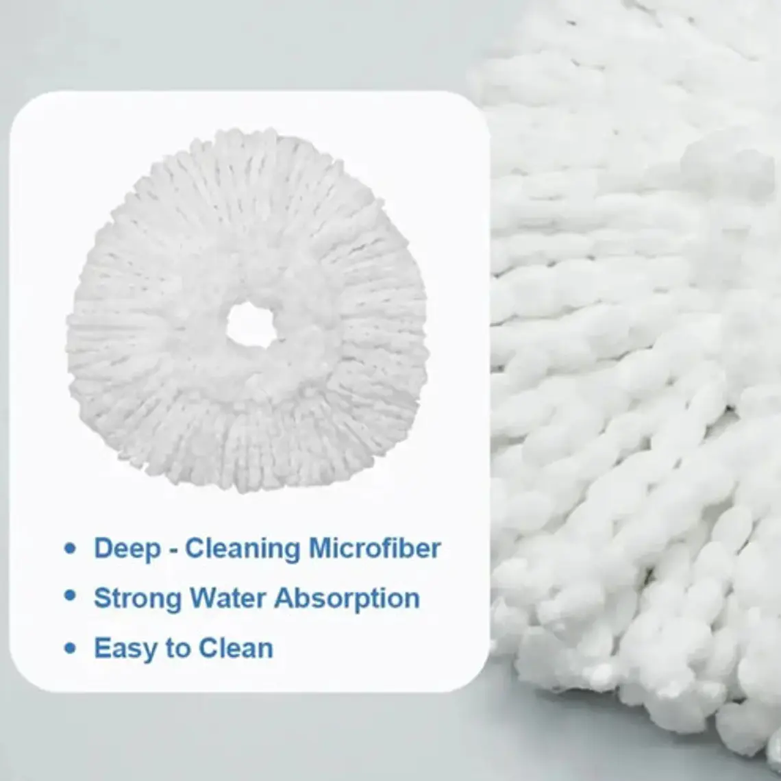 Repuesto Mopa Balde Con Pedal Easy Wring & Clean Por Unidad Color Blanco 6