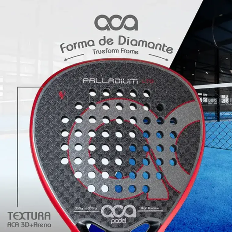 Pala De Pádel Aca Padel Palladium Ltd Color Negro Para Alto Rendimiento 9