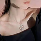 Collar Plata Corazón Pulido Cuarzo Moda Mom Forever Plateado - Miniatura 3