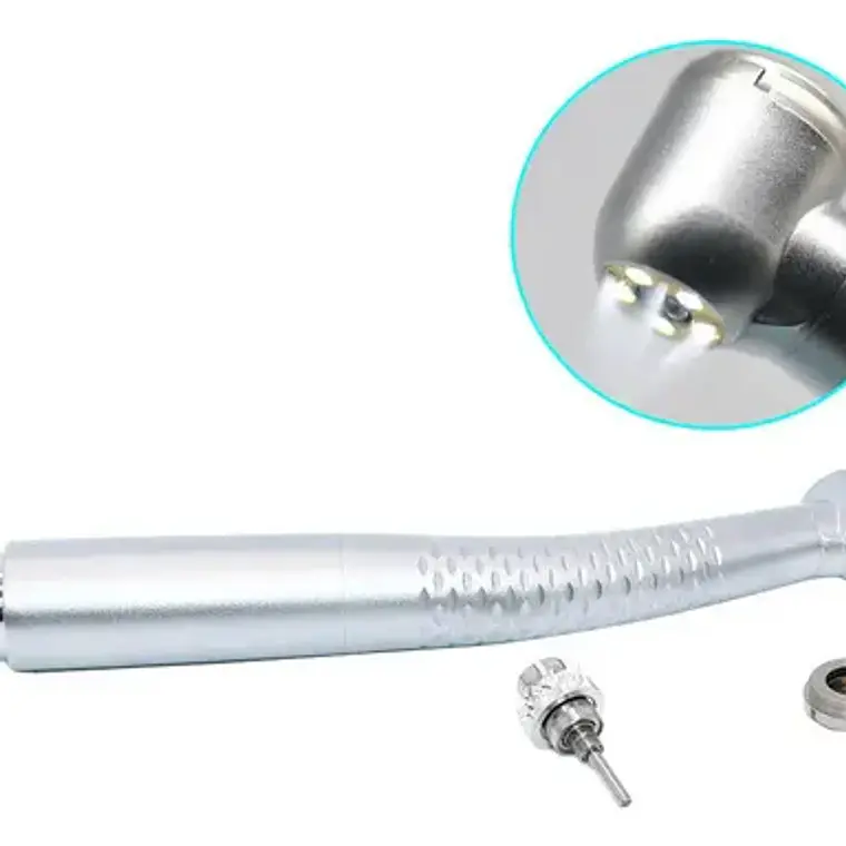 Turbina Dental Push Única 5 Led En Cabezal Premium Pacard Color Plateado Midwest 6