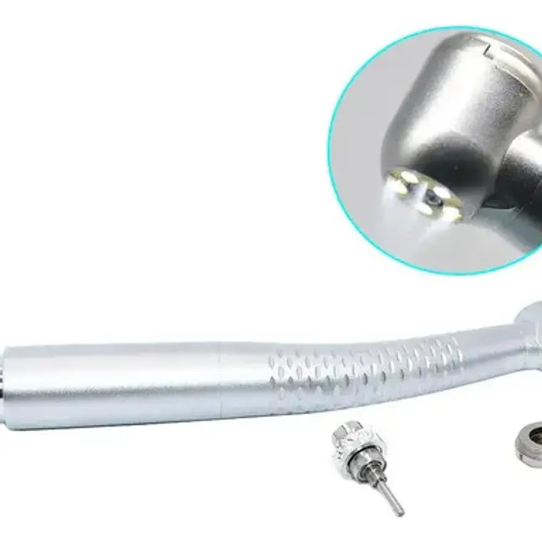 Turbina Dental Push Única 5 Led En Cabezal Premium Pacard Color Plateado Borden 4