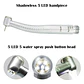 Turbina Dental Push Única 5 Led En Cabezal Premium Pacard Color Plateado Borden - Miniatura 8