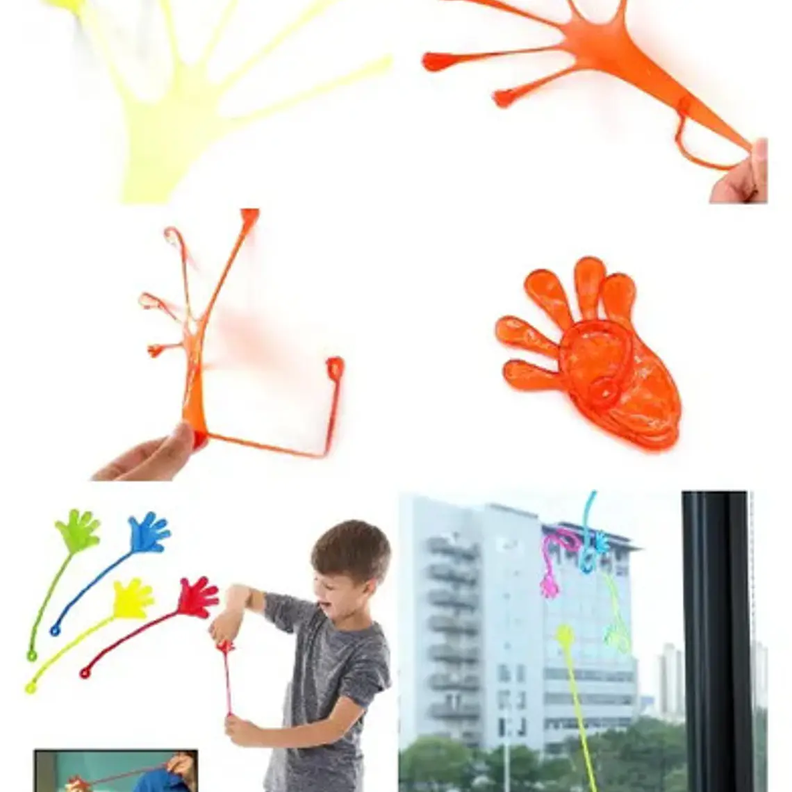 Manos Pegajosas Set 10 Unidades Juguete Pegajoso Colores Random 3