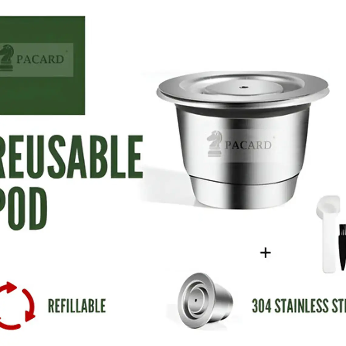 Cápsulas Reutilizables Acero Para Nespresso Pacard 1