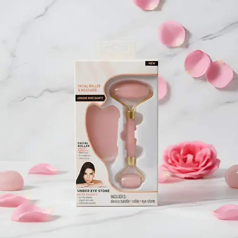 Rodillo Facial Roller Cuarzo Rosado Doble Masajes Santiago Tipo De Piel Todo Tipo De Piel 2