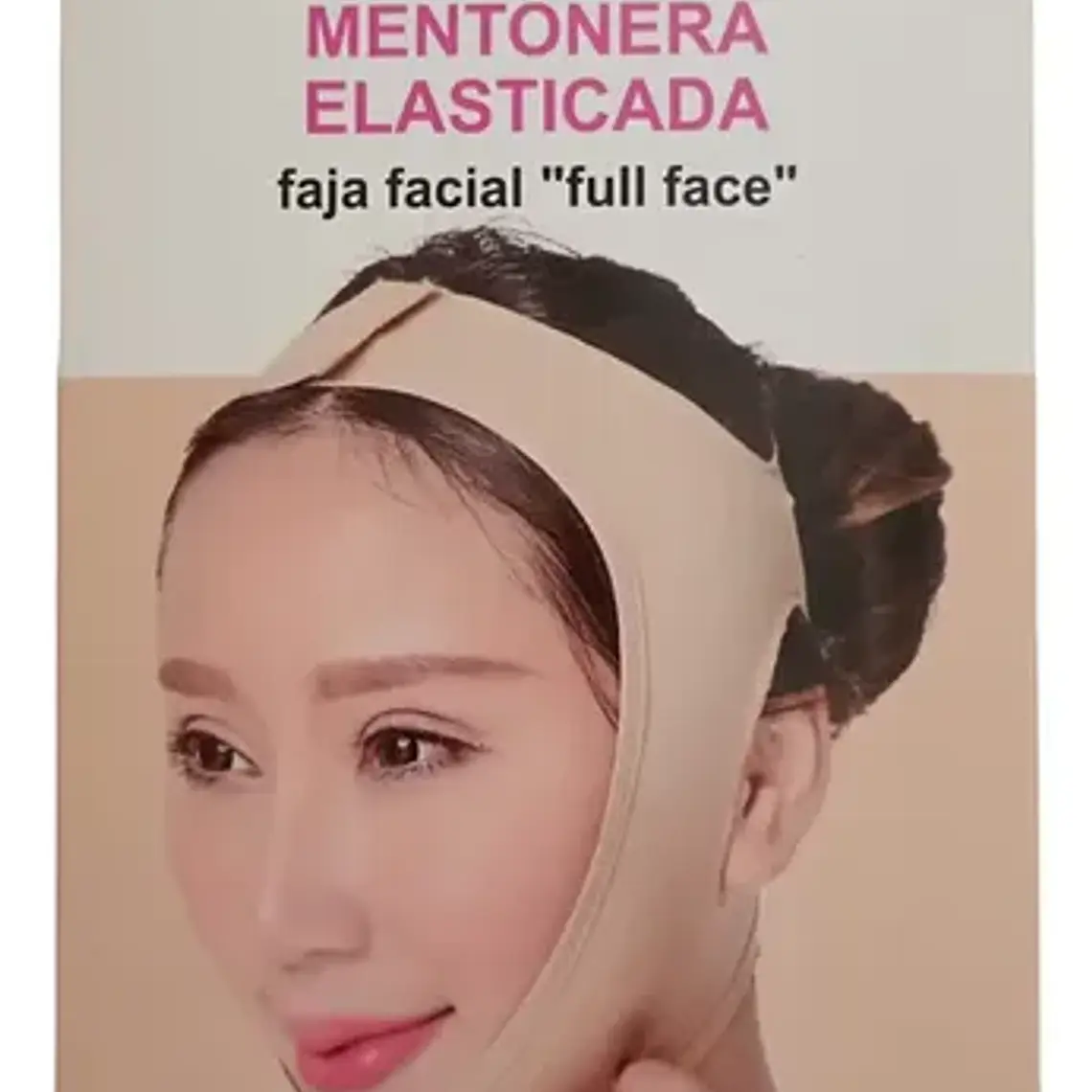 Mentonera Faja Facial Papada Rostro Medidas Full Color Negro Talla M 4