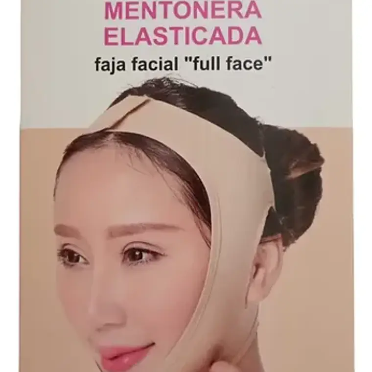 Mentonera Faja Facial Papada Rostro Medidas Full Color Negro Talla M 4