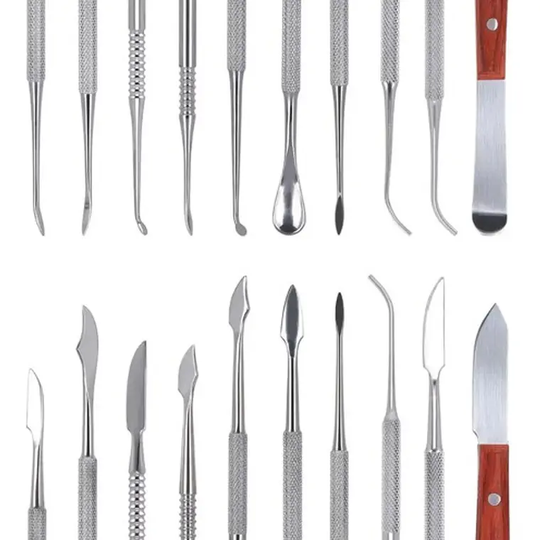 Set Espátulas Tallado Dental Laboratorio 10u Estuche Stgo Rojo 5