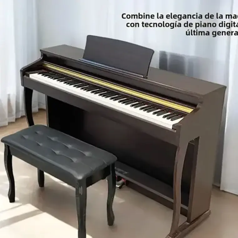 Piano Digital Pacard Realista 88 Teclas Madera Usb Color Marrón Oscuro 7