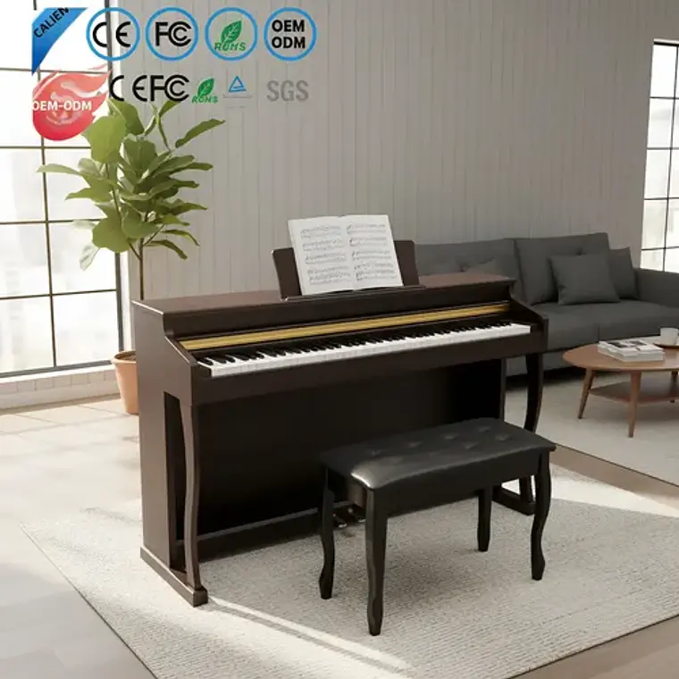 Piano Digital Pacard Realista 88 Teclas Madera Usb Color Marrón Oscuro 8