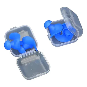 Tapones De Silicona Para Oídos Mejor Sellado Natación Cajita Color Azul