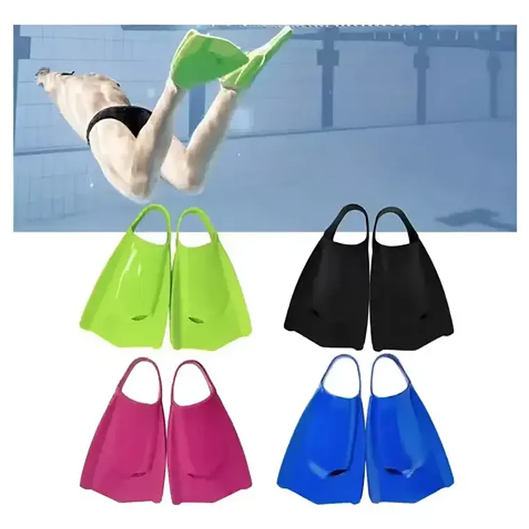 Aletas Natación Cortas Para Entrenamiento Silicona Resistent Color Verde Talle De Las Patas De Rana Número 40-41 1