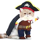 Disfraz Halloween Pirata Para Perro Gato Con Sombrero Y Capa - Miniatura 9