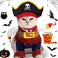 Disfraz Halloween Pirata Para Perro Gato Con Sombrero Y Capa - Miniatura 12