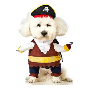 Disfraz Halloween Pirata Para Perro Gato Con Sombrero Y Capa Color Talla Xl
