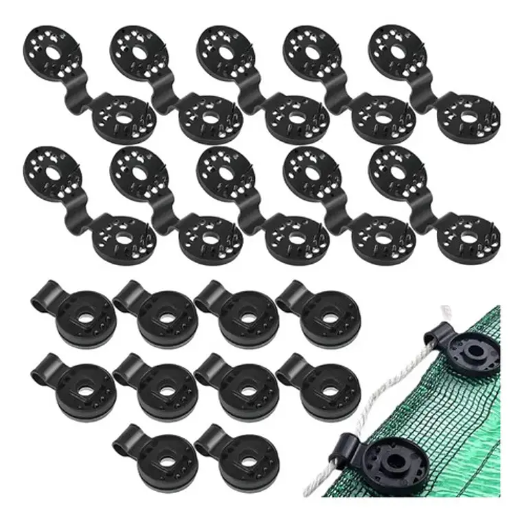 10 Clips Para Lona Toldo Malla Sombra Raschel Gancho Camping Negro 6
