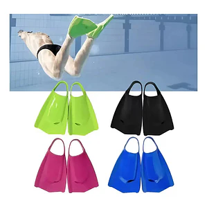 Aletas Natación Cortas Para Entrenamiento Silicona Resistent Color Verde Talle De Las Patas De Rana Número 38-39