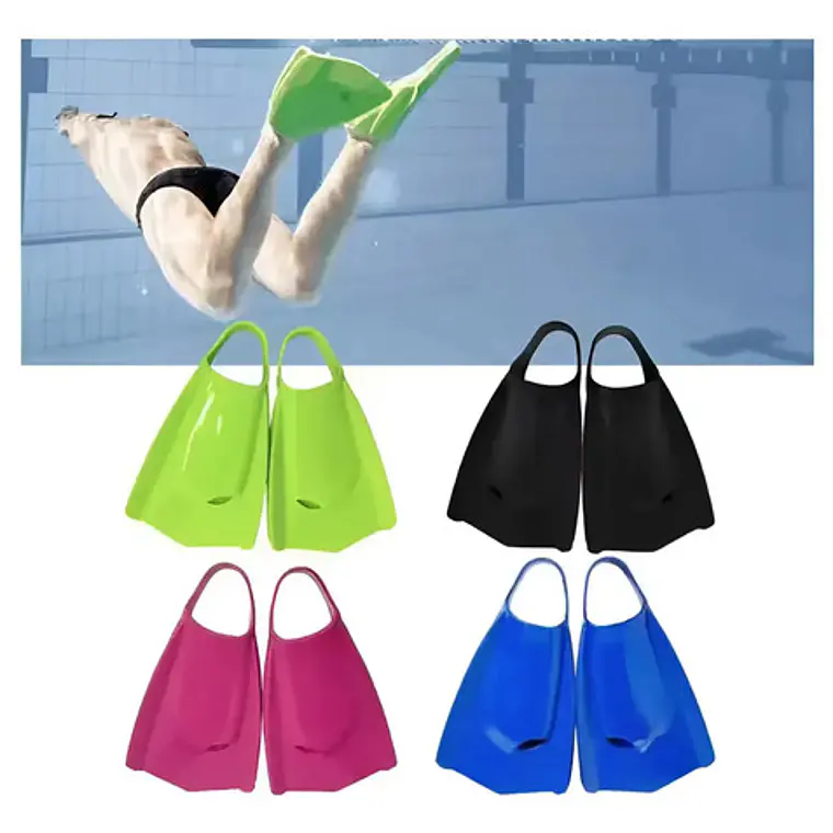 Aletas Natación Cortas Para Entrenamiento Silicona Resistent Color Verde Talle De Las Patas De Rana Número 38-39 1