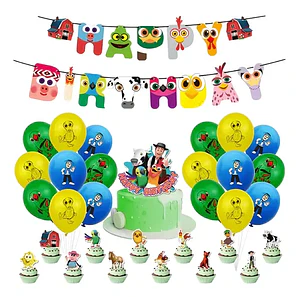 Kit Cotillon Cumpleaños La Granja Zenon Decoración Y Globos
