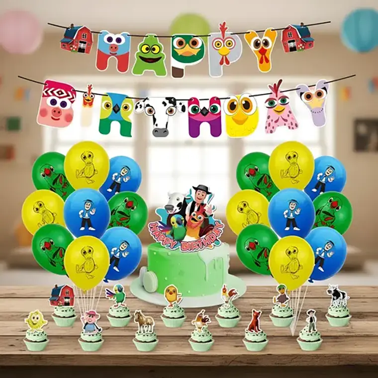 Kit Cotillon Cumpleaños La Granja Zenon Decoración Y Globos 2