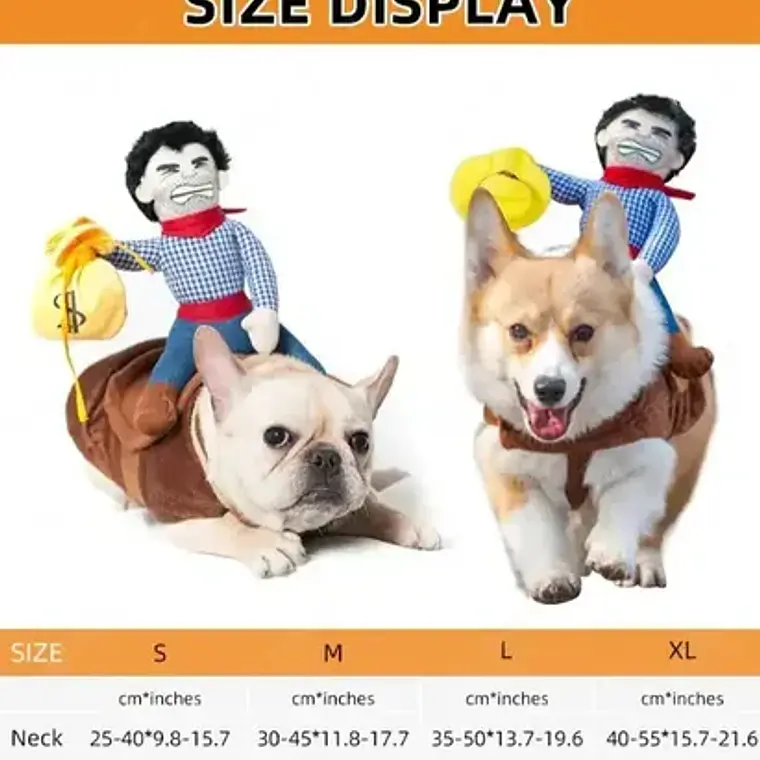 Disfraz Para Perros Y Gatos Con Jinete De Vaquero Dif Tallas Color Talla Xl 6