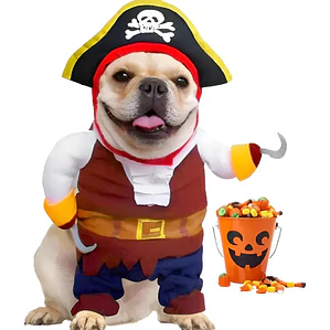 Disfraz Halloween Pirata Para Perro Gato Con Sombrero Y Capa Color Talla L
