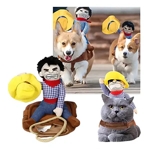 Disfraz Para Perros Y Gatos Con Jinete De Vaquero Dif Tallas Color Talla L