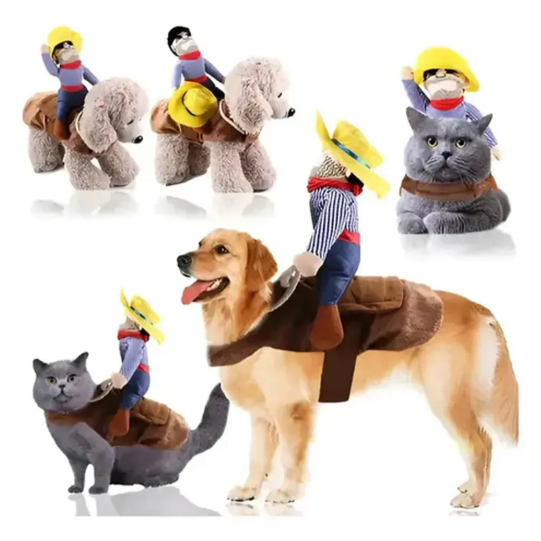 Disfraz Para Perros Y Gatos Con Jinete De Vaquero Dif Tallas Color Talla L 2